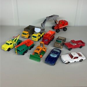 Vintage Matchbox Lesney Diecast Lot 11 Cars | Ford Pick-Up, Hoveringham, Mustang